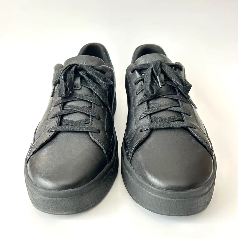 Kizik Vegas Black Leather Slip-On Lace-Up Sneakers Men's Size 11